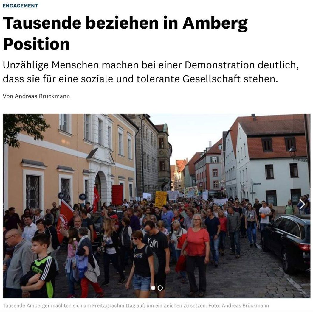 Tausende beziehen in Amberg Position