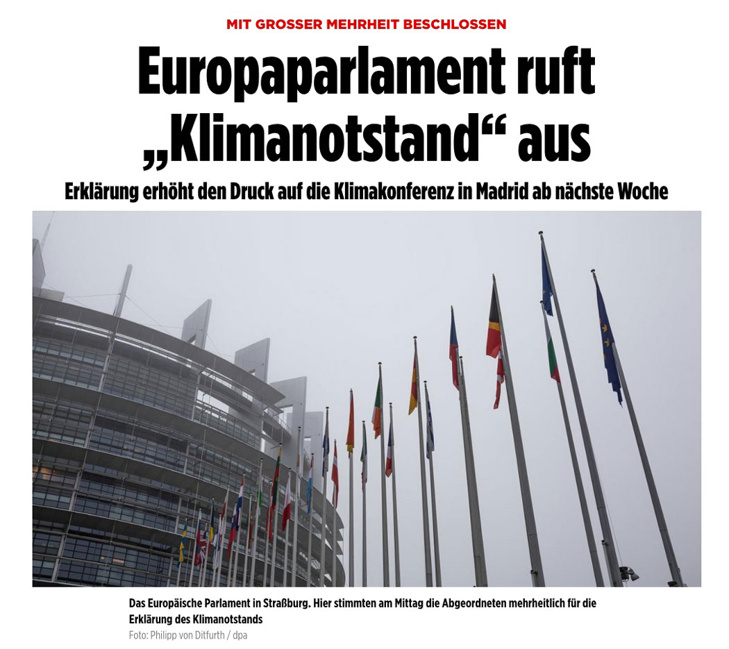Europaparlament ruft „Klimanotstand“ aus