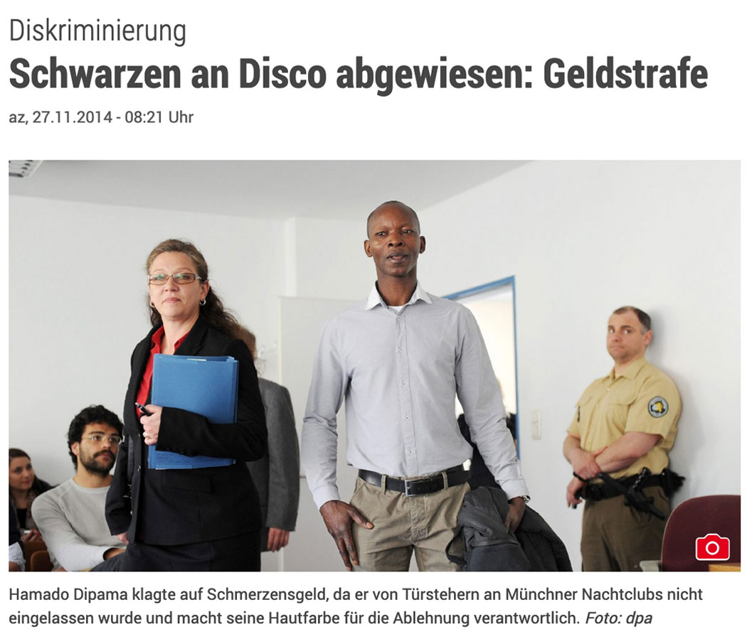 Diskriminierung - Schwarzen an Disco abgewiesen: Geldstrafe
