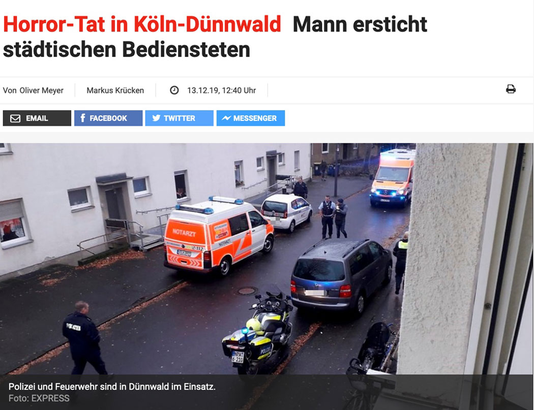 Horror-Tat in Köln-Dünnwald Mann ersticht städtischen Bediensteten