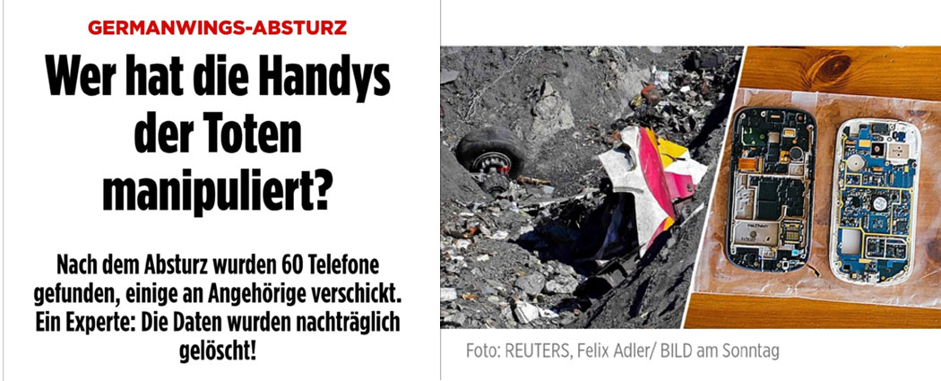 Germanwings-Absturz - Wer hat die Handys der Toten manipuliert?