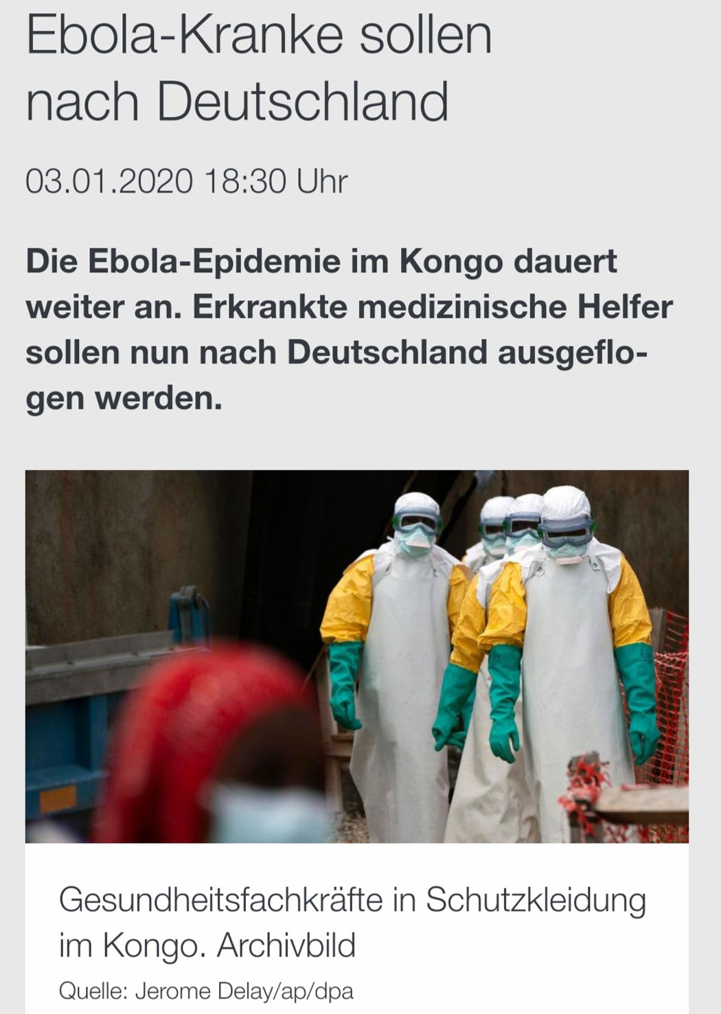 Ebola-Kranke sollen nach Deutschland