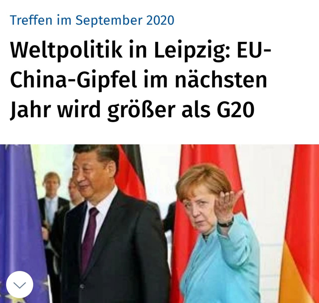 Weltpolitik in Leipzig: EU-China-Gipfel im nächsten Jahr wird größer als G20