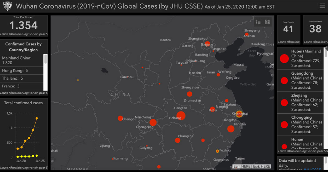Wuhan Coronavirus (2019-nCoV) Global Cases (by JHU CSSE)