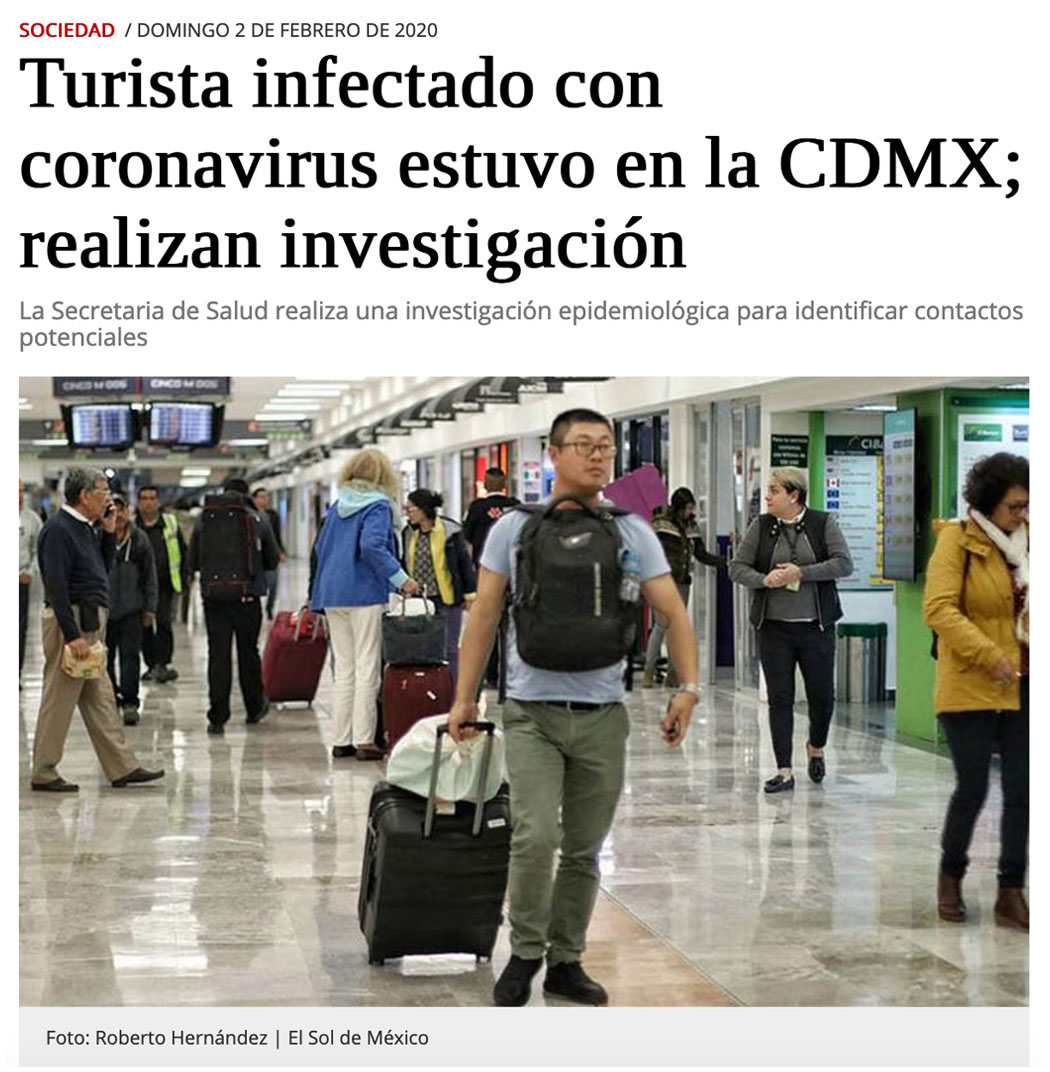 Turista infectado con coronavirus estuvo en la CDMX; realizan investigación