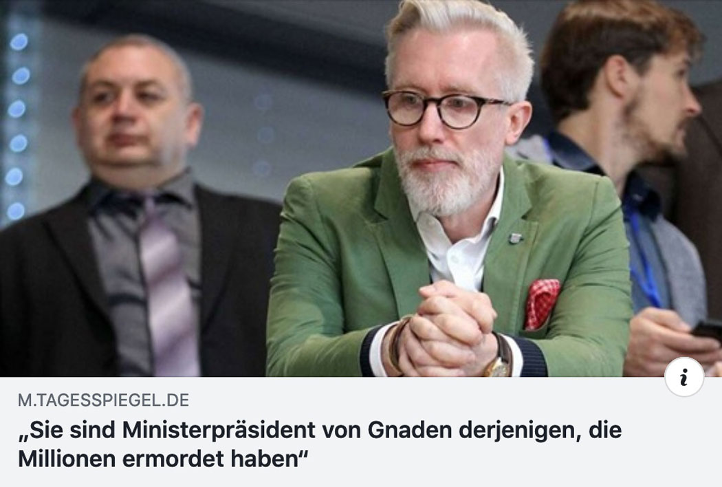 Linker Staatskanzleichef zu Kemmerich „Sie sind Ministerpräsident von Gnaden derjenigen, die Millionen ermordet haben“